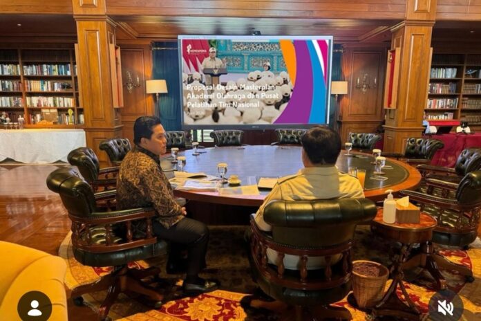 Erick Thohir Laporkan Rencana Akademi Olahraga ke Prabowo
