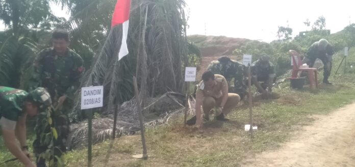 Kodim 0208 Sukseskan Pembangunan Jembatan di Desa Asahan