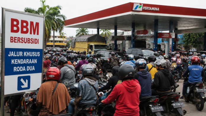 Antrean BBM Bersubsidi Sumatra