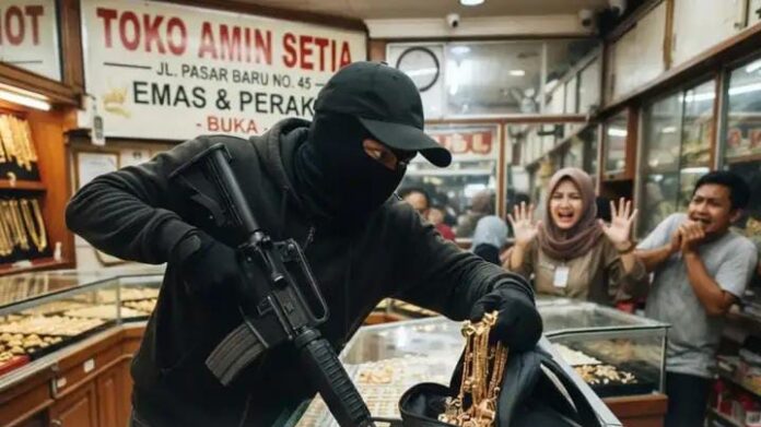 Perampokan Toko Emas Aceh Selatan di Tapaktuan menggunakan senjata api laras panjang