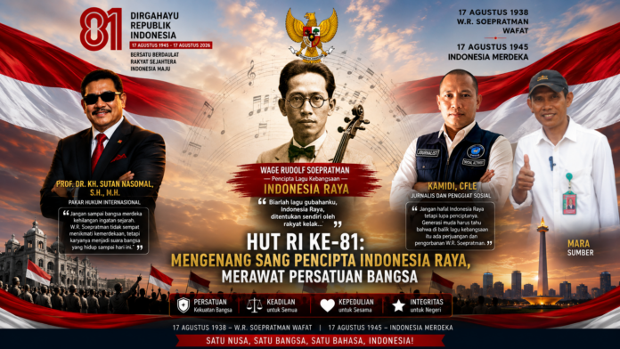 Prof. Sutan Nasomal mengingatkan masyarakat agar tidak melupakan W.R. Soepratman pencipta Indonesia Raya