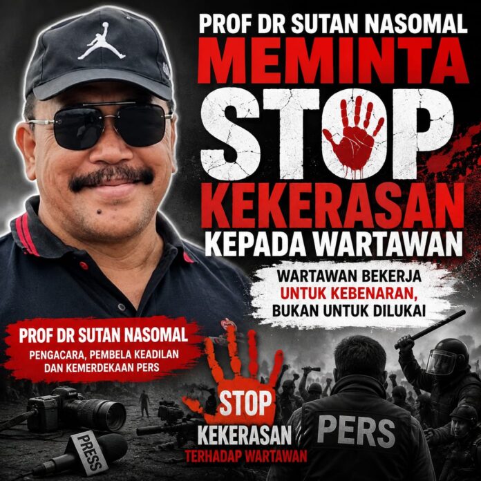 Prof Dr Sutan Nasomal SH MH membahas perlindungan dan kebebasan insan pers di Indonesia