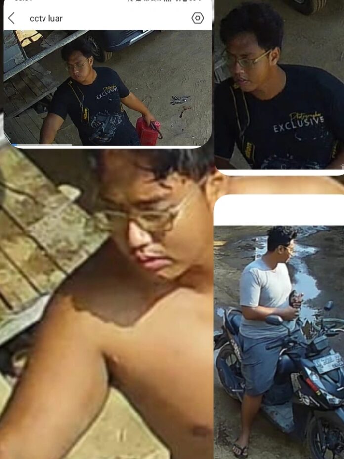 Rekaman CCTV yang diduga memperlihatkan Reza membawa sepeda motor warga Kotim