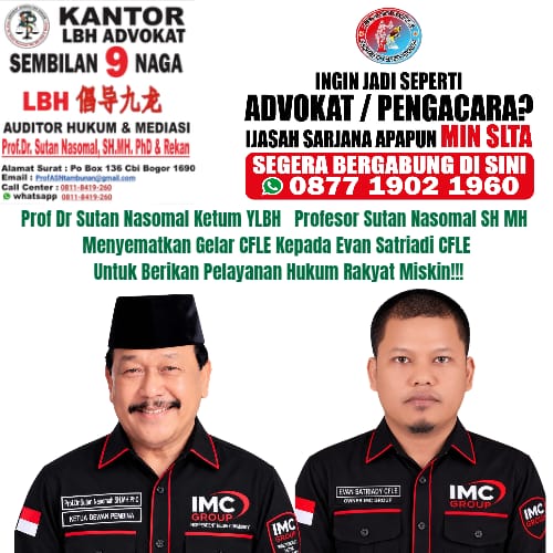 Prof Dr Sutan Nasomal menyematkan gelar CFLE kepada Evan Satriadi