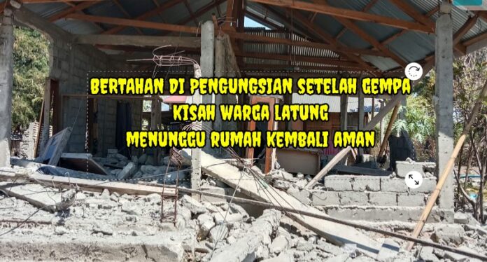 Warga Desa Latung bertahan di pengungsian setelah gempa Flores