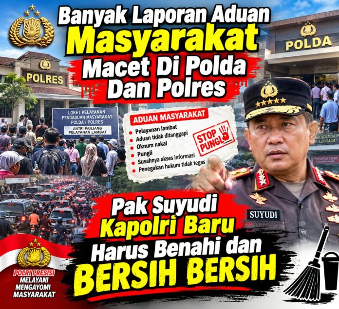Prof. Dr. Sutan Nasomal saat menyampaikan harapan kepada Kapolri Suyudi terkait penanganan laporan masyarakat