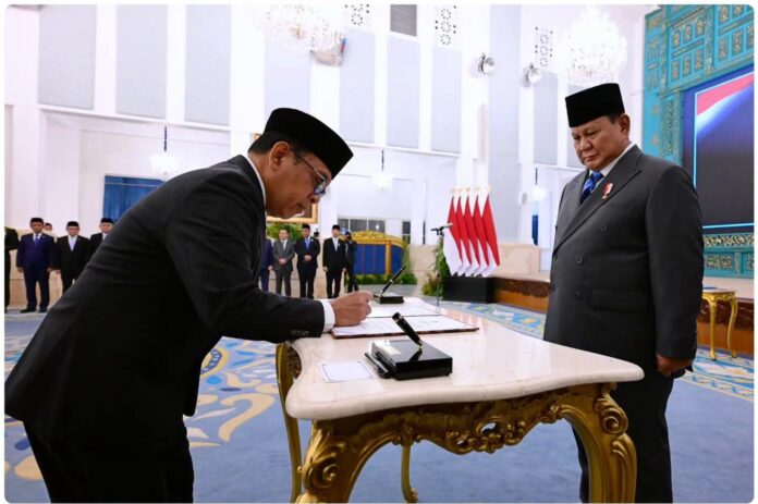 Presiden Prabowo Subianto melantik 26 anggota Wantimpres di Istana Negara Jakarta